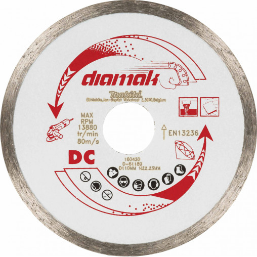 D-61189 Disco de diamante Diamak , 110 x 22,23 mm, Seco